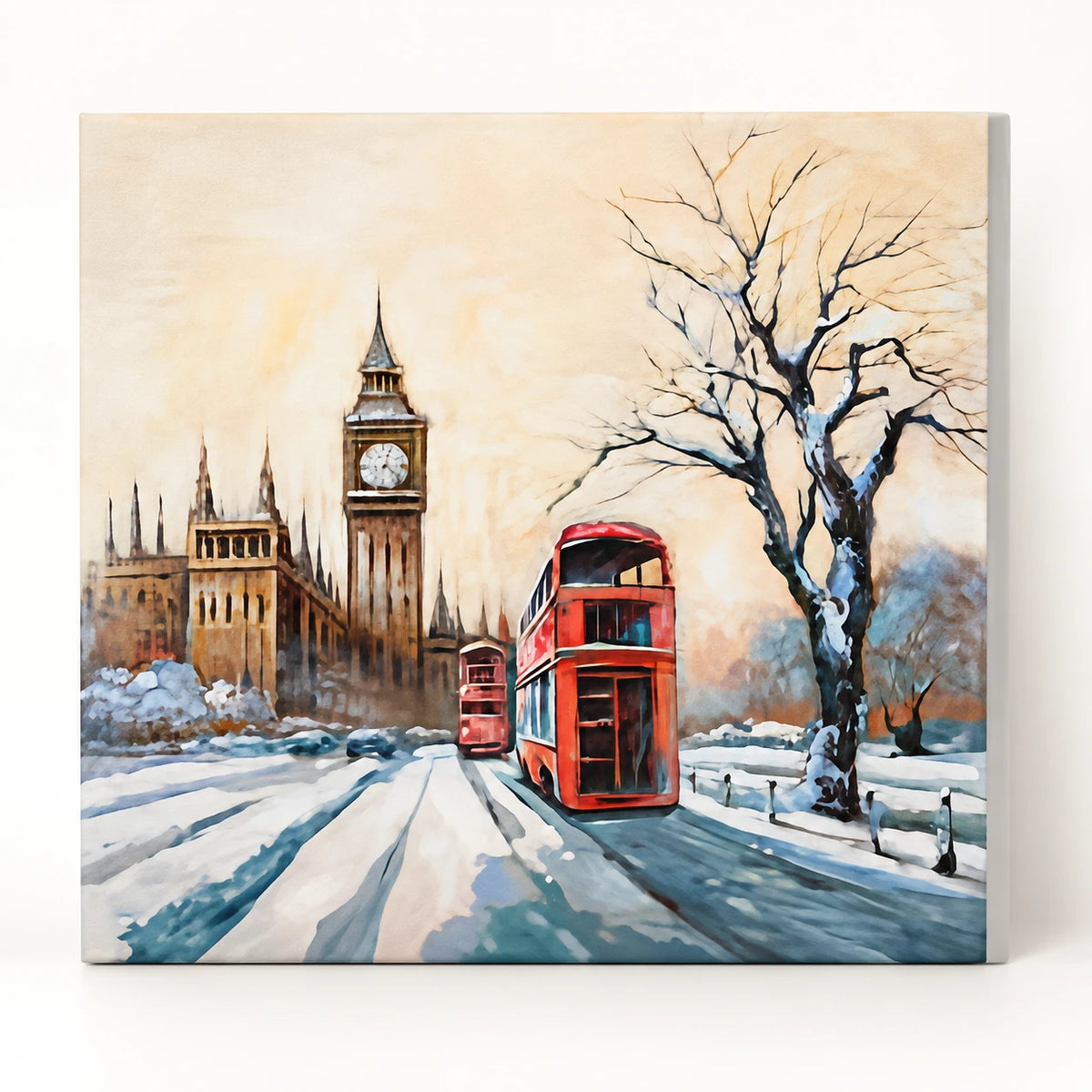 Karlı Londra Manzaralı Tablo