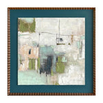 Çerçeveli Soyut Pastel Yeşil-Krem Tablo