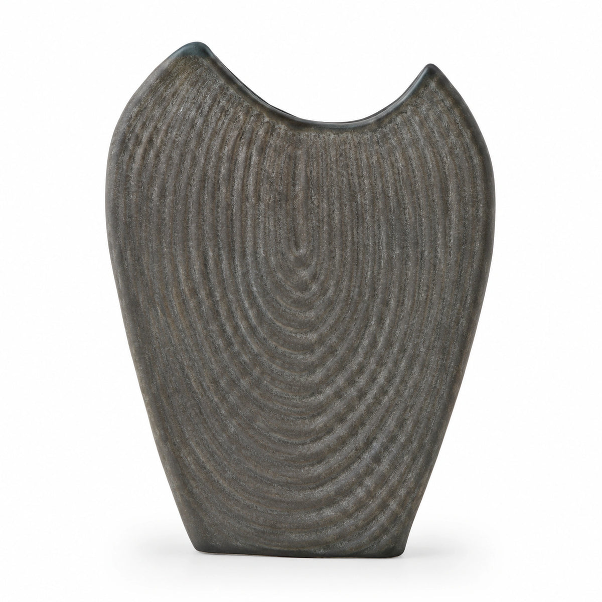 Çizgili Gri Yassı Polyresin Vazo – YZ04645GG-1