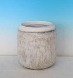 Ağaç Kabuğu Desenli Yuvarlak Polyresin Vazo