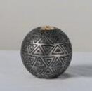 Üçgen Desenli Siyah Küre Tealight Mumluk – YZ04551BL-1SI