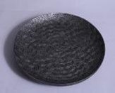 Dokulu Siyah Yuvarlak Polyresin Tabak