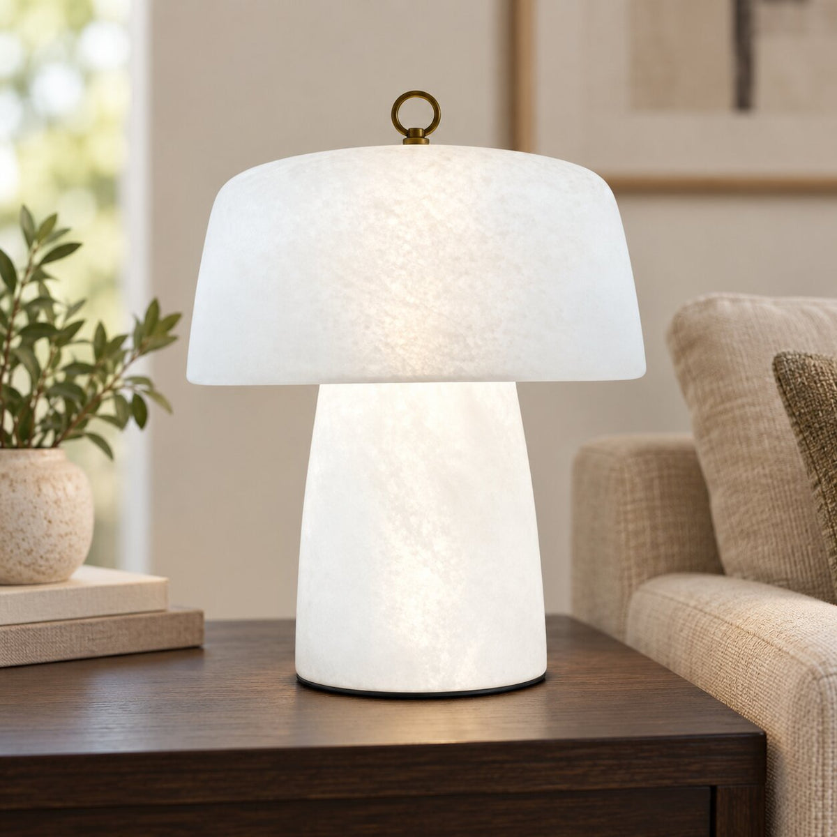 Beyaz Mantar Biçimli LED Masa Lambası