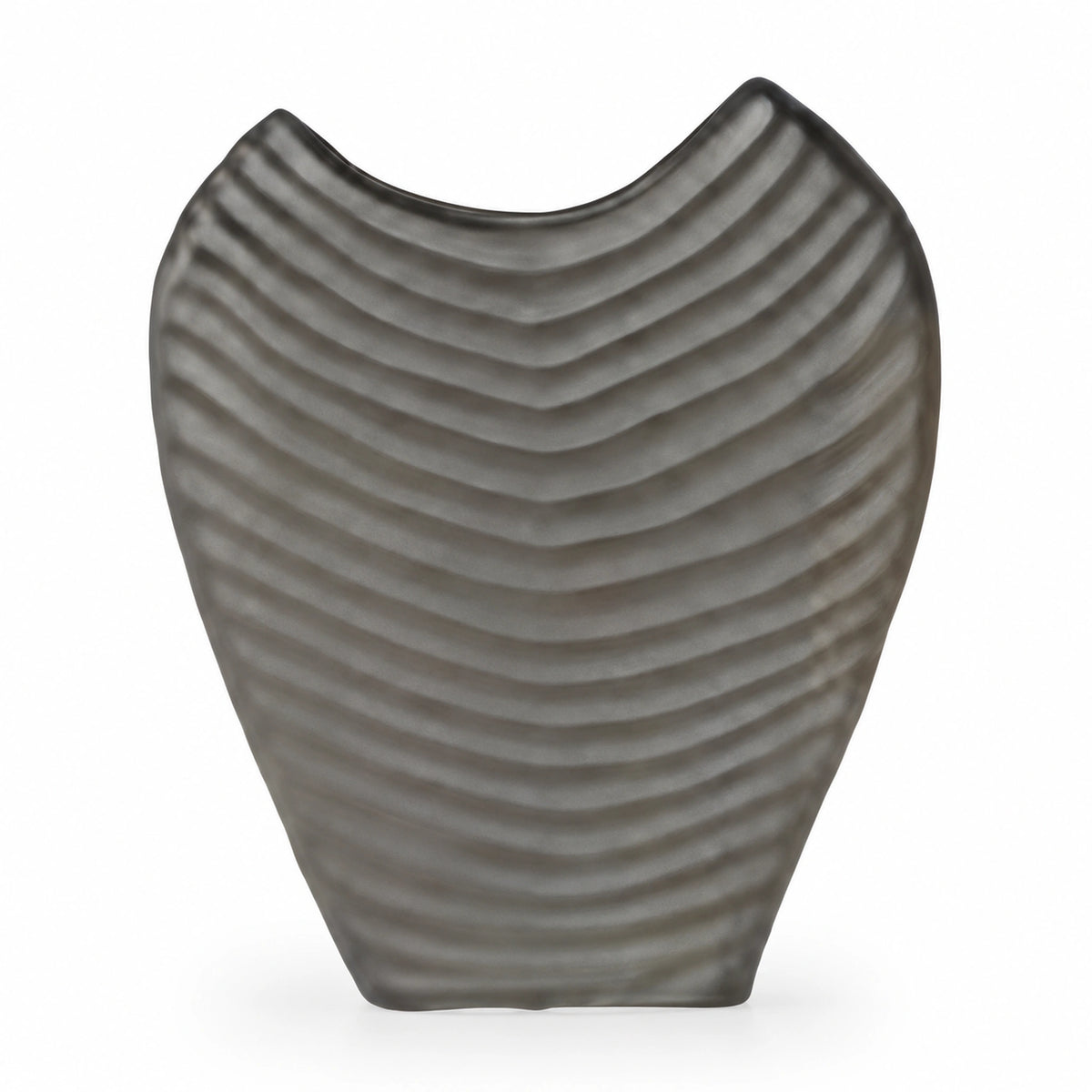 Çizgili Gri Yassı Polyresin Vazo – YZ04645GG-2