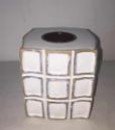 Kare Kabartmalı Küp Tealight Mumluk – YZ04382W-1
