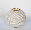 Kafes Desenli Bej Küre Tealight Mumluk – YZ04736BE-1