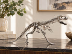 Gümüş Dinozor İskeleti Heykeli